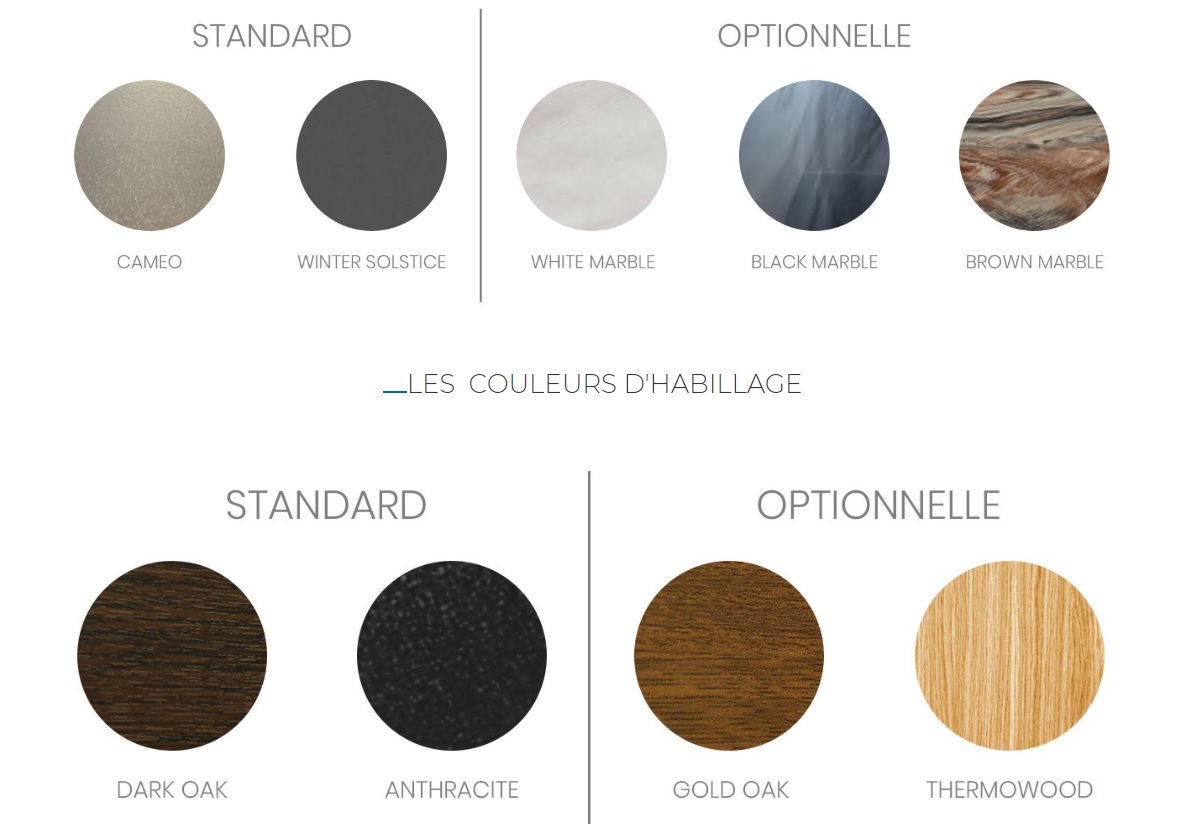 Choix de couleurs Cuve et Tablier